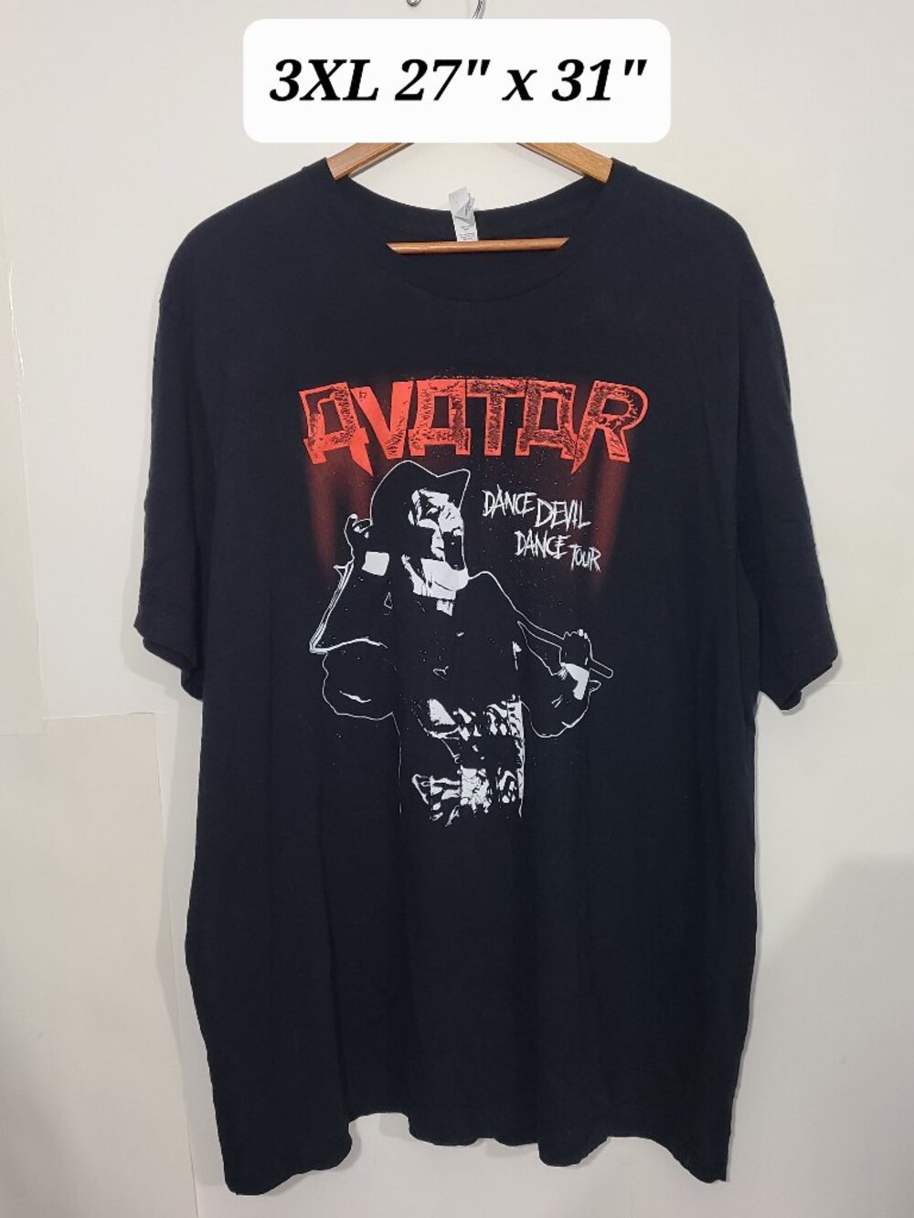 Avatar Dance Devil Dance 2023 Tour 3XL Black 2-Sided T-Shirt Swedish Heavy Metal